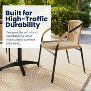 Flash Furniture Beige / Set of 2 / Modern Patio Dining Chairs