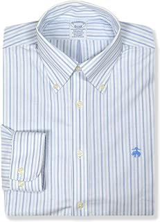 Brooks Brothers Mens Regular Fit Mixed Oxford Cotton Blend Button Down Shirt,