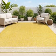 JONATHAN Y Mingled Solid Indoor Outdoor Area Rug 4X6 Yellow/Cream, Alda Modern Minimalist for Backyard, Patio, Porch, Easy-Cleaning, High Traffic, Pet-Friendly, Non-Shedding (TSN213C-4)