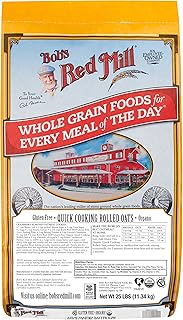 Bob's Red Mill Gluten Free Organic Quick Cooking Oats, 25 Pound