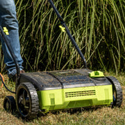12-Amp 12-Inch Corded Electric Lawn Dethatcher by Earthwise – 12-Inch, 12-Amp, Metal, Black/Green, Model DT71212