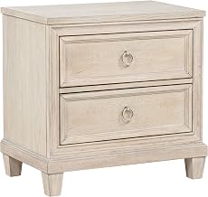 Coaster Home Furnishings - Pembroke - Wood - 2-Drawer Nightstand with Ring Pulls, Stepped Trim, Cable Access and Wood Grain Detail - Bedroom - Washed Oak - 215922