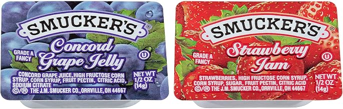 Smuckers Assortment Jam, 1/2 Ounce -- 200 per case.