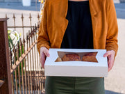 Southern Champion Tray 23033 Paperboard White Lock Corner Window Bakery Box – 4" Length x 4" Width x 4" Height (Case of 200)