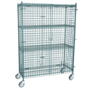 NSF Mobile Green Wire Security Cage Kit - 18" x 48" x 69" by TableTop King – Onesize, Green, Model TTK-MCWSC-42