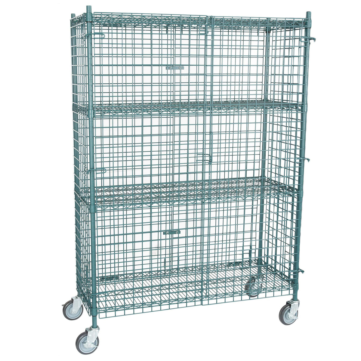 NSF Mobile Green Wire Security Cage Kit - 18" x 48" x 69" by TableTop King – Onesize, Green, Model TTK-MCWSC-42