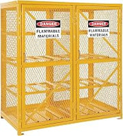 Global Industrial Horizontal Cylinder Storage Cabinet, Double Door, Yellow