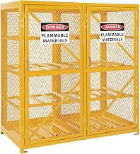 Global Industrial Horizontal Cylinder Storage Cabinet, Double Door, Yellow