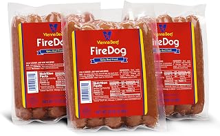 Vienna Beef Vienna® Beef FireDog Spicy Jumbo Franks 6" 6:1 2 lbs. each (3 Pack)