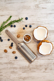 Ecograte Series Grater (Fine by Microplane – 11.50 x 3.00 x 1.00 Inches, Bamboo, Dover Grey, Model 15102