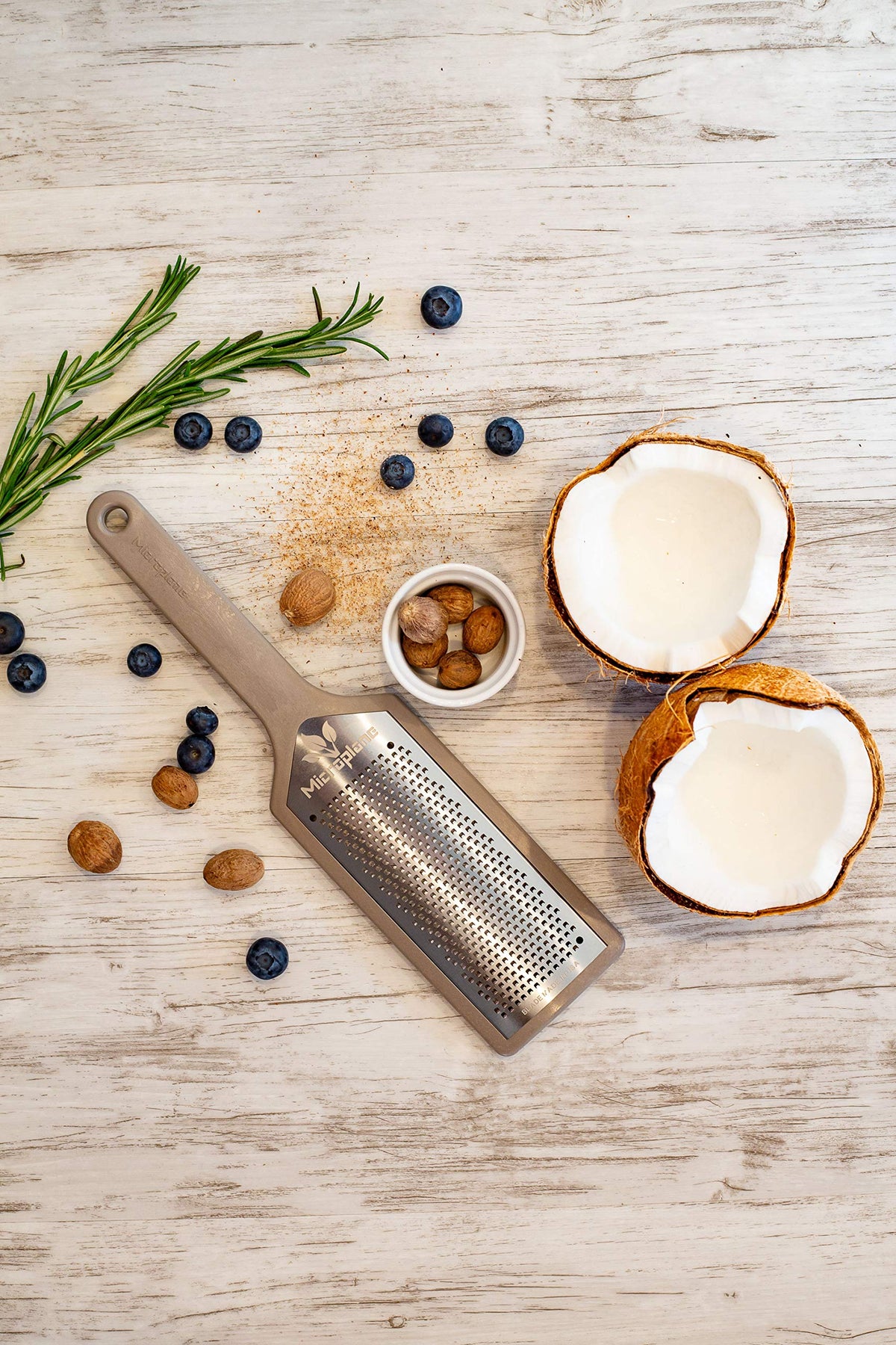 Ecograte Series Grater (Fine by Microplane – 11.50 x 3.00 x 1.00 Inches, Bamboo, Dover Grey, Model 15102