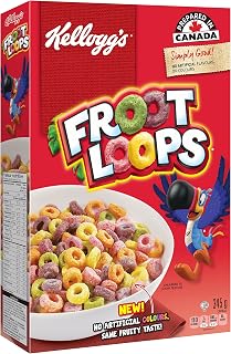 Kellogg's Froot Loops Cereal, 345g/12.2oz, Imported from Canada}