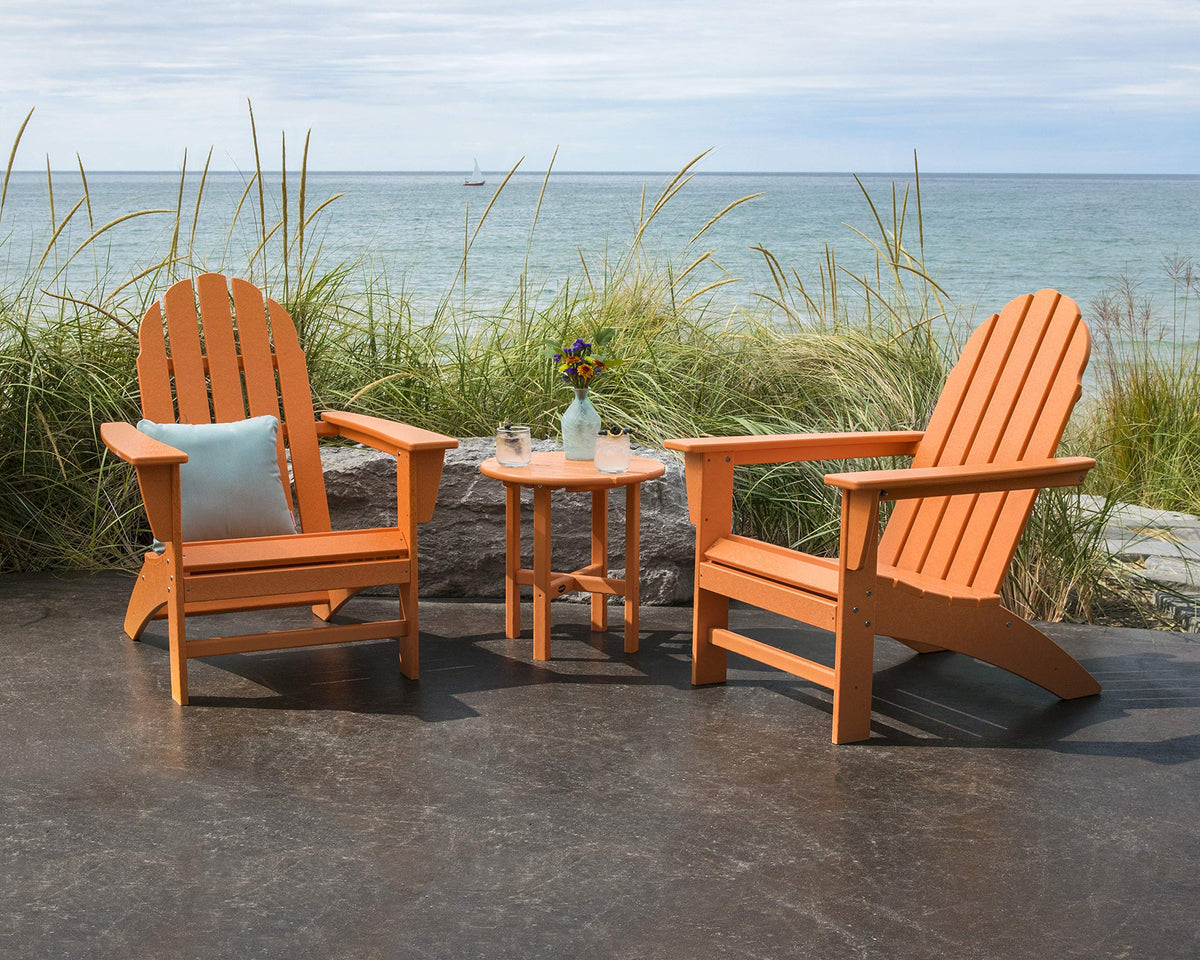 Vineyard 3-Piece Adirondack Set (Mahogany) by Polywood – Onesize, High Density Polyethylene, Mahogany, Pack of 3, Model PWS399-1-NV