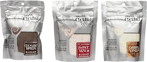 Rokz Winter Cocktail Sugars - drink rimmers in Peppermint, Chocolate & Caramel Vanilla, 3 pk