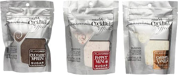 Rokz Winter Cocktail Sugars - drink rimmers in Peppermint, Chocolate & Caramel Vanilla, 3 pk