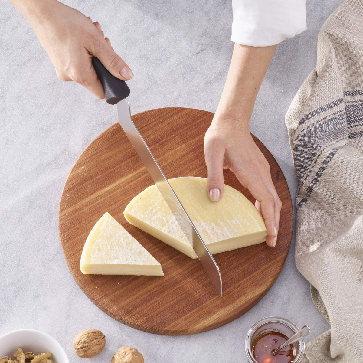 World Cuisine 10" Offset Cheese Knife with Forged Blade by PADERNO – Stainless-Steel, Silver, Model 18203-26