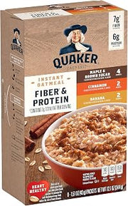 Quaker Instant Oatmeal Fiber Protein Variety Pack 8, 12.1 Ounce
