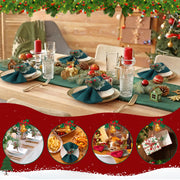 Aptywow Christmas Napkin Rings, Set of 12, Green