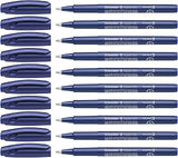 Schneider Topball 847 Ink Roller Pen with Solid Metal Tip 0.5 mm Blue Pack of 10