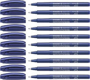 Schneider Topball 847 Ink Roller Pen with Solid Metal Tip 0.5 mm Blue Pack of 10