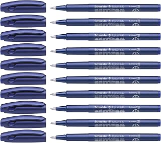 Schneider Topball 847 Ink Roller Pen with Solid Metal Tip 0.5 mm Blue Pack of 10
