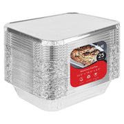 Stock Your Home 25 Pack w/ Lids / Silver / With Lids Disposable Cookware