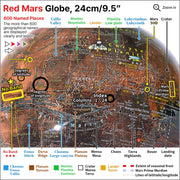 Explorer Gray Moon/Red Mars 2 Globe Set by Mapsoft – 21.3"D x 13.4"H x 11.4"W, Plastic (ABS), Moon Globe - Gray / Mars Globe - Red, Pack of 2, Model 2MR-24