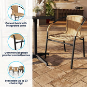 Flash Furniture Beige / Set of 2 / Modern Patio Dining Chairs