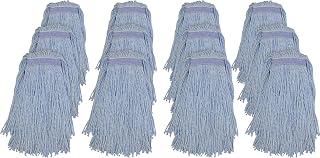 Genuine Joe N24B1BCT Blended Colored Yarn Mop, No.24, 12EA/CT, Blue