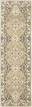 Oriental Weavers Florence Area Rug - 661I6-2'3" x 7'6" - in Beige/Grey - Vintage Inspired, Stain Resistant, Family and Pet Friendly, Entryway, Hallway Runner Rug