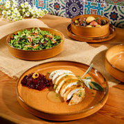 Bloomhouse Santorini Mist Terracotta Dinnerware Set, 16 Piece Service for 4, Amber
