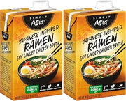 Simply Asia Japanese Inspired Ramen Soy Ginger Chicken Broth, 26 fl oz (Pack of 2)