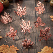 Remerry Napkin Rings, 8 Pack Leaf and Pumpkin, Bronze