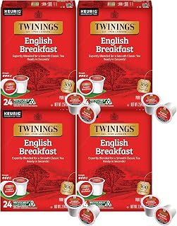 Twinings English Breakfast Tea Single Serve K-Cup Pods for Keurig, Naturally Caffeinated, Smooth, Flavorful, Robust Black Tea, 96 Count