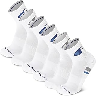 Champion Men's High Quarter Socks – 6-pack Moisture-wicking Athletic Socks With Cushioning & Arch Support (Size 6-12)