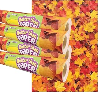 Teacher Created Resources Fall Leaves Better Than Paper Bulletin Board Roll, 4' x 12' - 48" x 144" | nonwoven Fabric - Multicolor | Pack of 4
