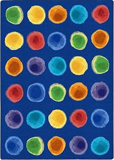 Joy Carpets Watercolor Spots 10'9" x 13'2" Area Rug in Color Rainbow