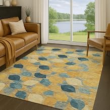 Addison Rugs Chantille ACN2444 Gold 9' x 12' Indoor/Outdoor, Machine Washable, Easy Clean, Non Shedding, Bedroom, Living Room, Dining Room, Kitchen, Patio Rug