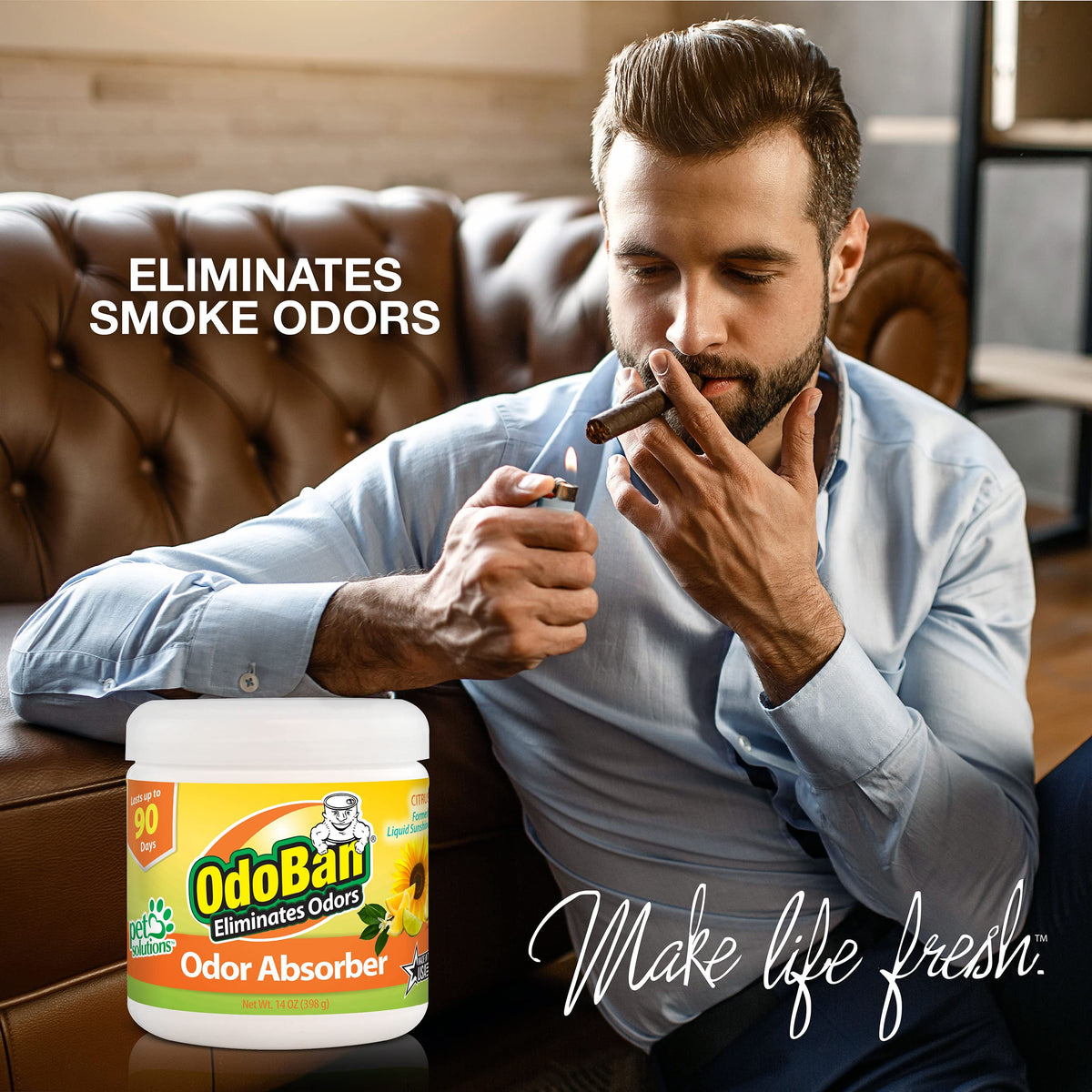Solid Odor Absorber Eliminator for Home and Small Spaces by OdoBan – 14 Ounce (Pack of 9), White, Pack of 9, Model 9735K61-14Z12