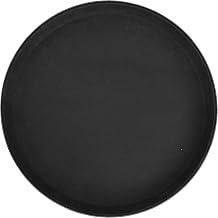 Winco 11" Black Premium Round Fiberglass Glass Tray