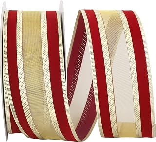 Reliant Ribbon Spirit 2 Wired Edge Ribbon, 2-1/2 Inch X 25 Yards, Scarlet