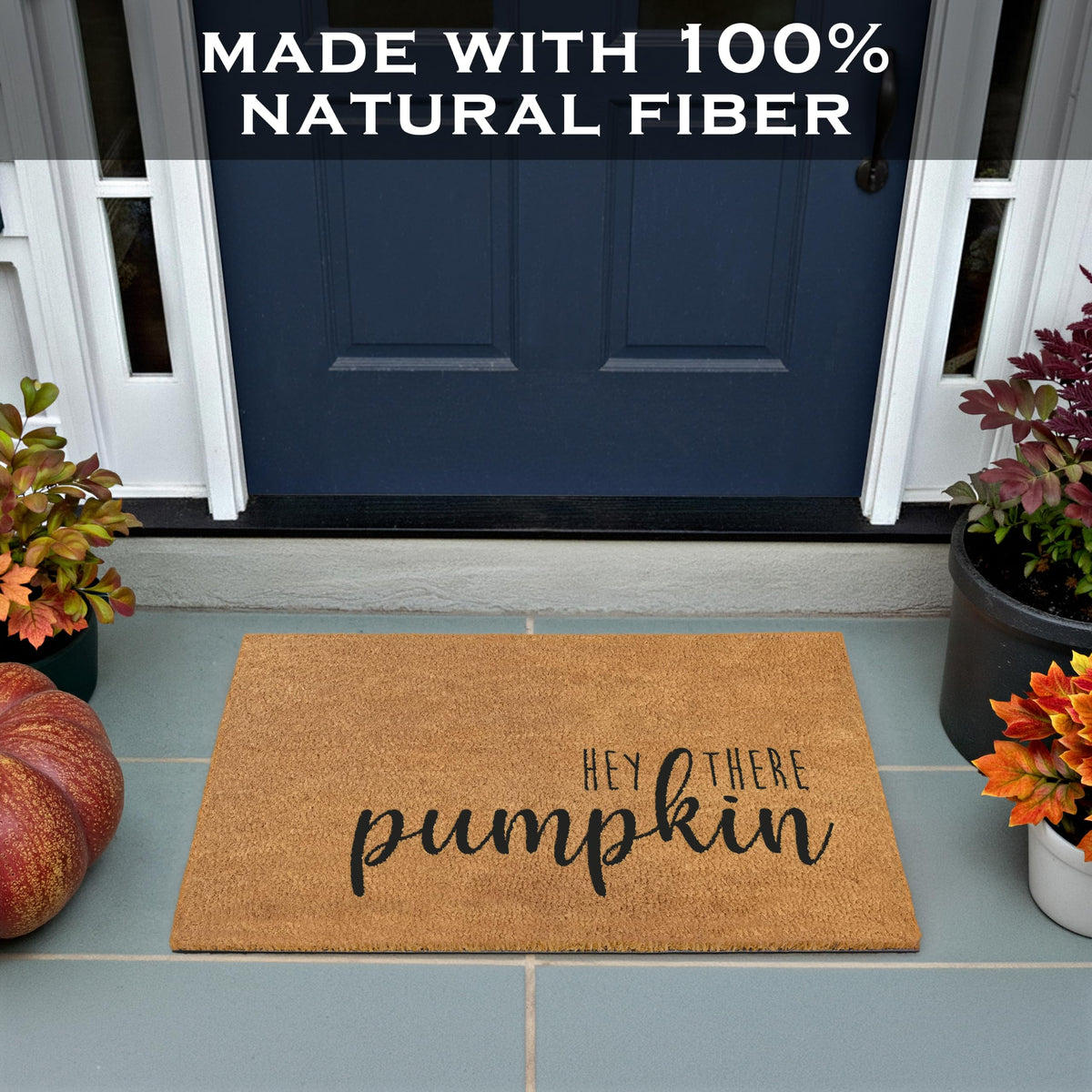 MAINEVENT Hey There Pumpkin Doormat, Coir Fiber, Hey There Pumpkin