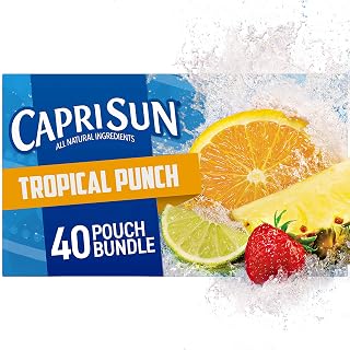 Capri Sun Juice, 40 ct Pack Tropical Punch, 4 Boxes of 10 Pouches