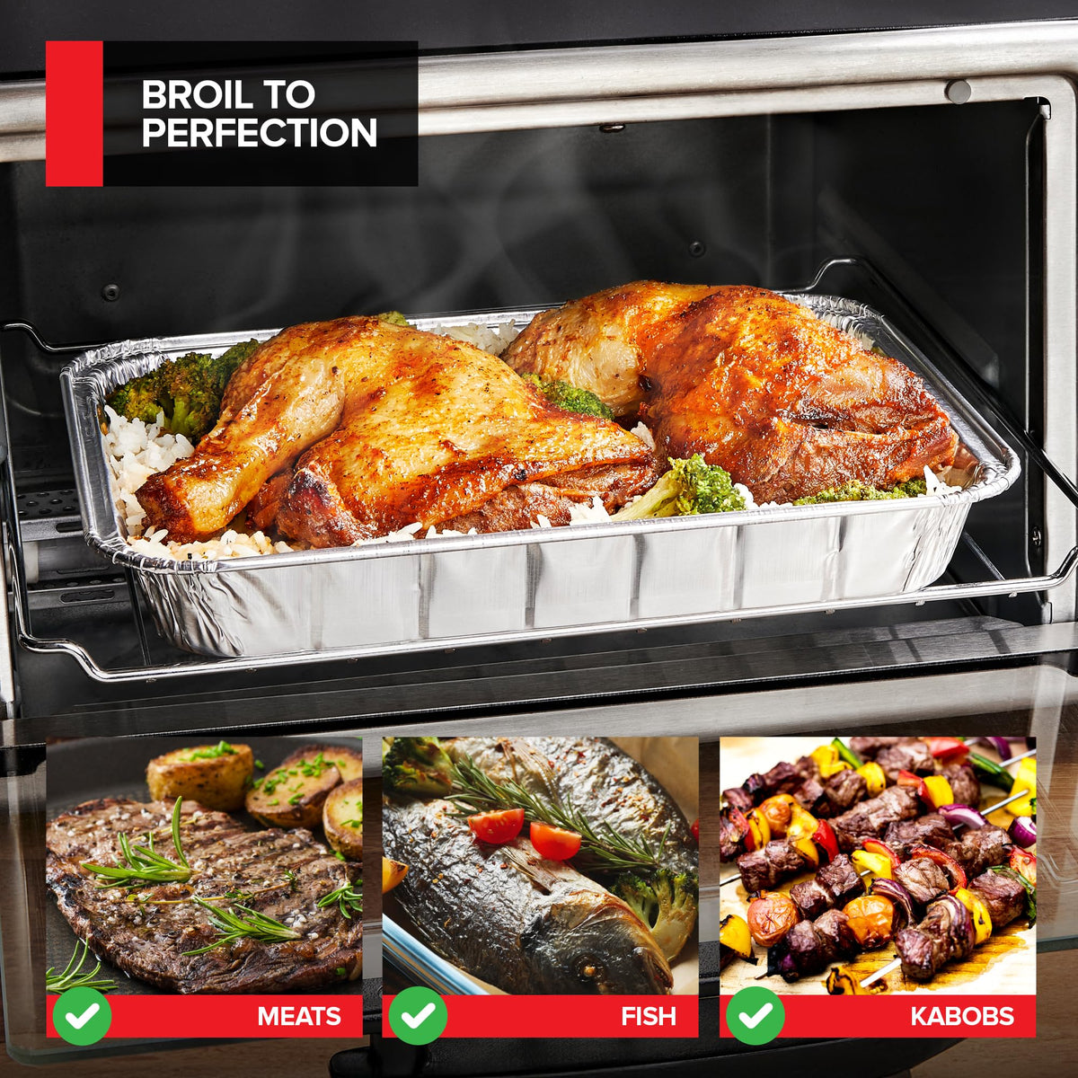 25 Pack- Mini Toaster-Oven Broiler Pans by Stock Your Home – 8.5" x 6", Aluminum, Silver, Pack of 25, Model Stock Your Home 2107