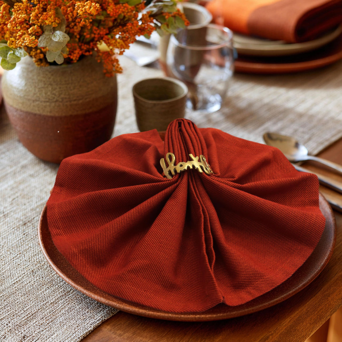 Cotton Craft Cloth Napkins, 17 x 17 Inch, Terracotta Set of 12