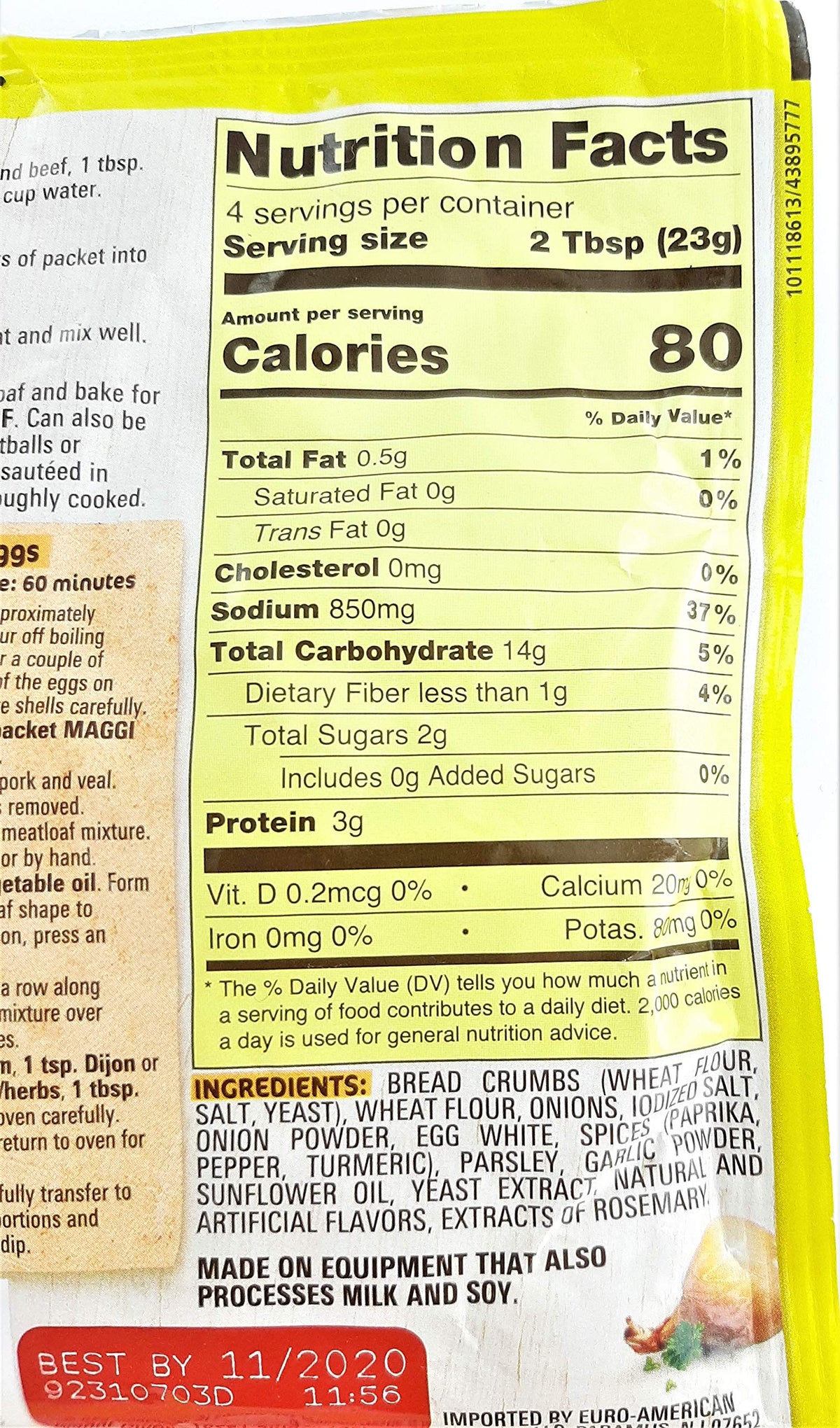 Mix Seasoning Hackbraten by Maggi – 3.25 Ounce (Pack of 1), Model 088468680033
