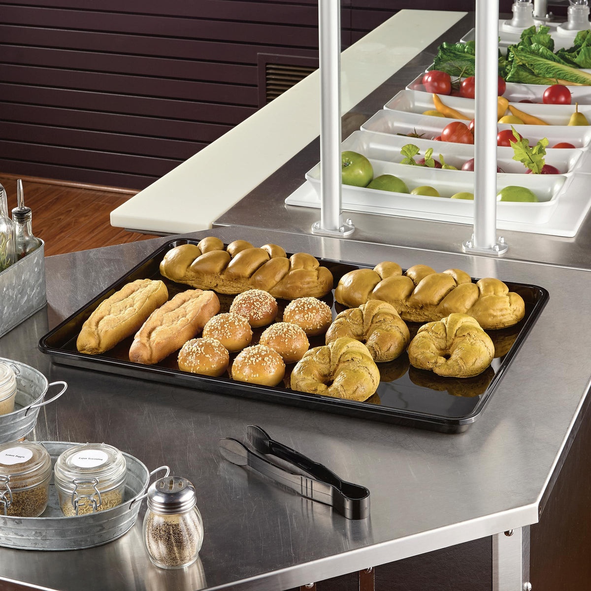Meat Case Display Tray Black - 26" L x 18" W x 3/4" H by HUBERT – 26" x 18" x 0.8", Black, Model 87056