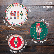 Bico Christmas Soldier Salad Plates, 8.75 Inch Ceramic, Set of 4