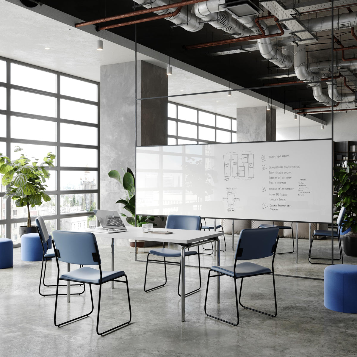 Flash Furniture Navy Vinyl/Black Frame / Set of 1 / Contemporary Home Office Desk Chairs