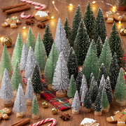Hatisan Mini Christmas Trees, 30 Pack, Silver Green